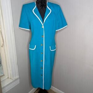 Teal and white vintage 80s